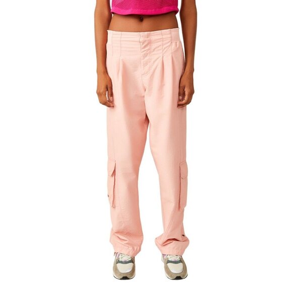Free People Movement Light Pink Mesmerize‎ Me Solid Cargo Pants Size S - Picture 1 of 14